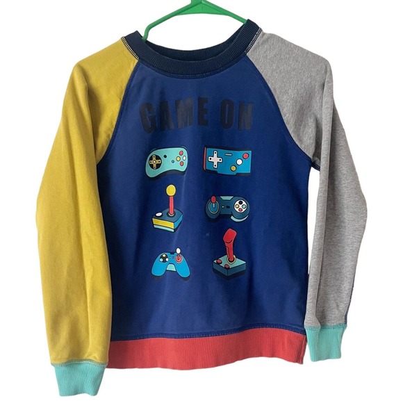 Hanna Andersson Game On Cotton Terry Graphic Crewneck Sweatshirt Youth Sz 10 - Picture 1 of 7
